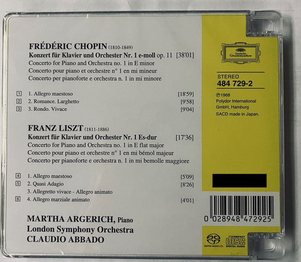 MARTHA ARGERICH - CHOPIN PIANO CONCERTO NO.1 (SACD) MADE IN JAPAN