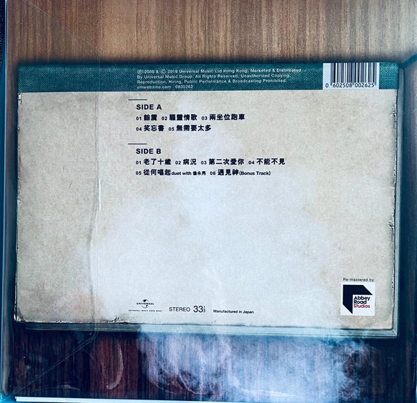 HINS CHEUNG - 張敬軒 笑忘書 (ABBEY ROAD) VINYL MADE IN JAPAN