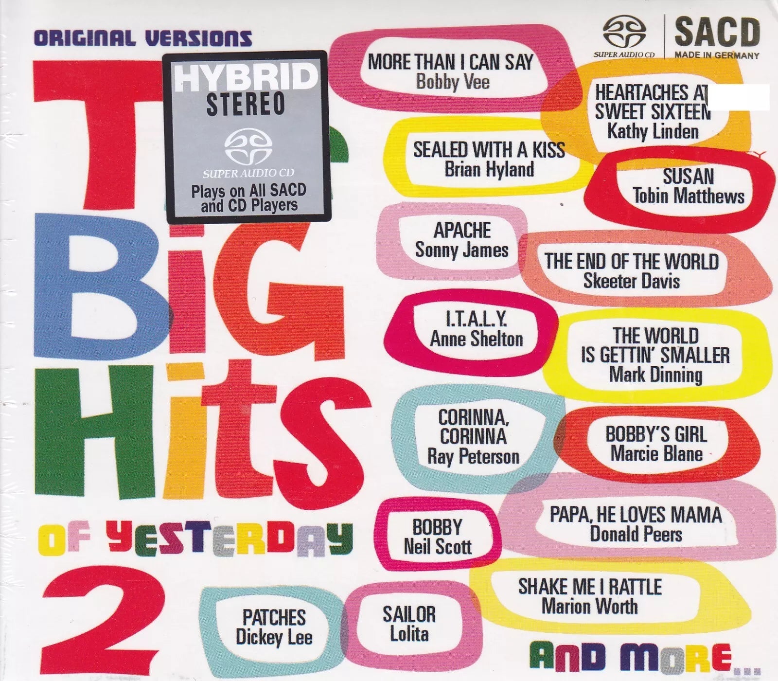 THE BIG HITS OF YESTERDAY VOL 2 - VARIOUS ARTISTS (SACD) MADE IN GERMANY