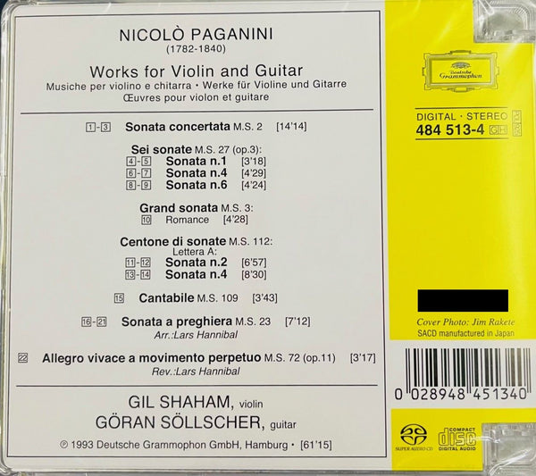 GIL SHAHAM, GORAN SOLLSCHER - PAGANINI FOR TWO (SACD) MADE IN JAPAN